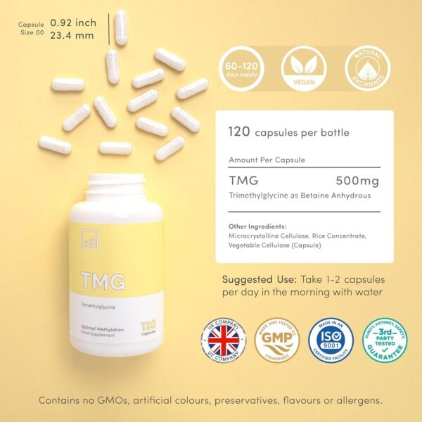 Version 1.0.0 Frasco de Vitality Pro TMG 500 mg cápsulas