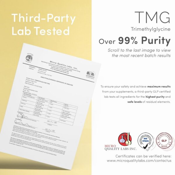Cápsulas de TMG puras en frasco