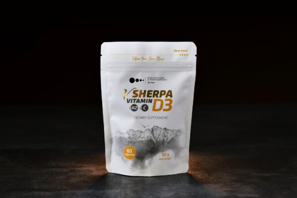 Frente de la etiqueta de vSherpa Vitamina D3