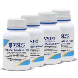 VSL#3 probióticos 112.5 mil millones ufc pack 4 frascos cápsulas