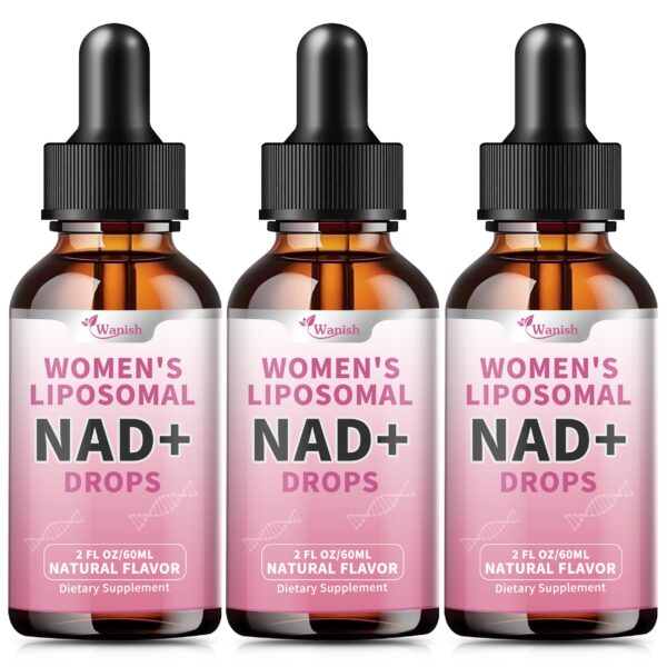 Frasco NAD liposomal para mujeres etiqueta frontal