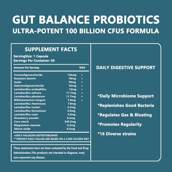 Etiqueta con 16 cepas probióticas