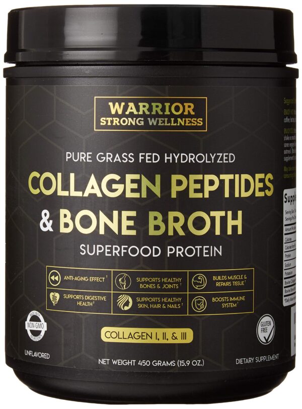 Frasco de Warrior Strong Wellness Caldo de Hueso con Colágeno