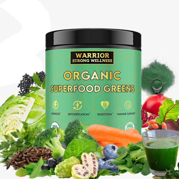 Polvo orgánico greens Warrior Strong Wellness 30 porciones