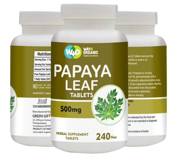 Frasco de WAY 4 Organic W4O Papaya hoja extracto
