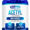 Frasco de cápsulas acetil L-carnitina 1000 mg