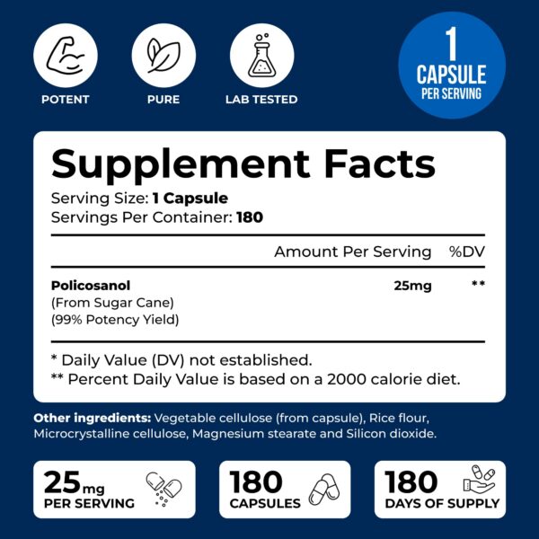 Etiqueta de policosanol 25 mg