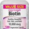 Frente de la etiqueta Webber Naturals Biotina 10,000 mcg