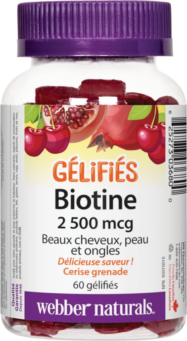 Webber Naturals Biotin Gomitas etiqueta