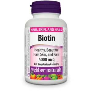 Version 1.0.0 Webber Naturals biotina 5000mcg 60 cápsulas vegetarianas para cabello