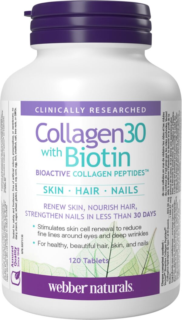 Version 1.0.0 Frente del envase Webber Naturals Collagen30 con Biotin