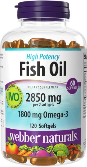 Frasco Webber Naturals Fish Oil de alta potencia