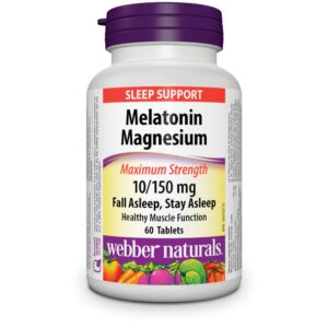 Webber Naturals melatonina y magnesio 60 tabletas