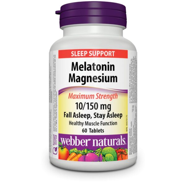 Webber Naturals melatonina y magnesio 60 tabletas