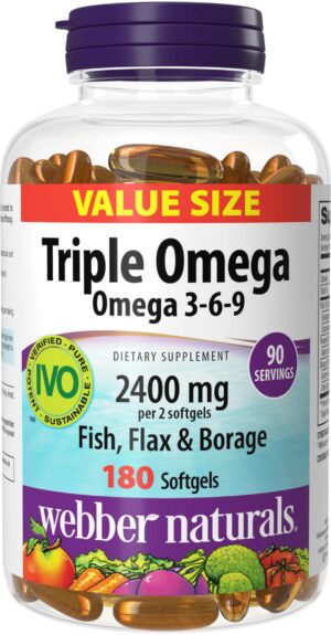 Webber Naturals Omega 3-6-9 botella frontal