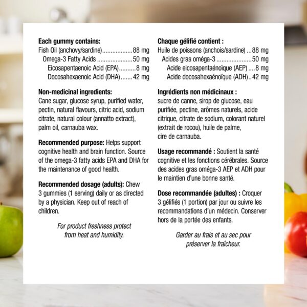 Tabla nutricional de Omega-3 Webber Naturals