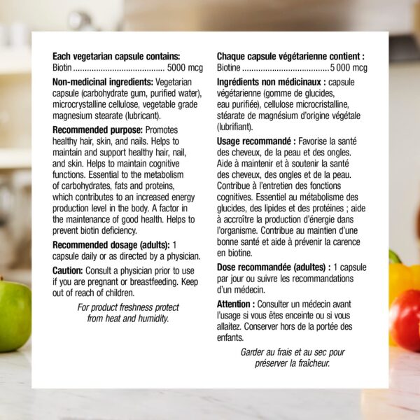 Webber Naturals suplemento para cabello biotina 60 cápsulas