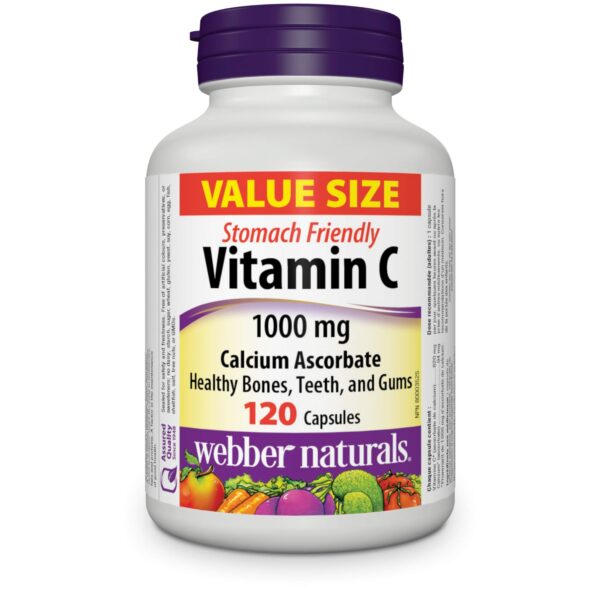 Botella de Webber Naturals Vitamina C Calcio ascorbato 1000 mg