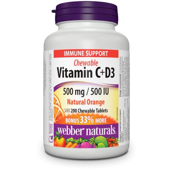 Version 1.0.0 Frasco Webber Naturals Vitamina C + D3 gomitas naranja