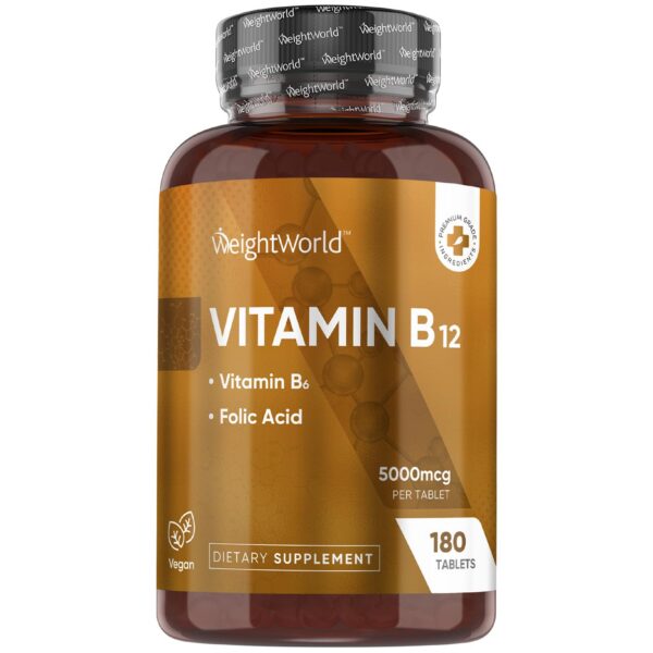 WeightWorld vitamina b12 5000 mcg frasco 180 tabletas veganas