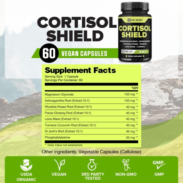 Etiqueta del producto Welbuda Cortisol Shield