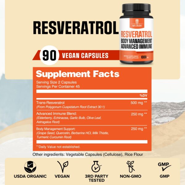 Frasco suplemento WELBUDA con extractos naturales y resveratrol