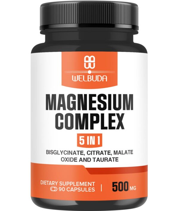 Frasco de Magnesio 5 en 1 90 cápsulas