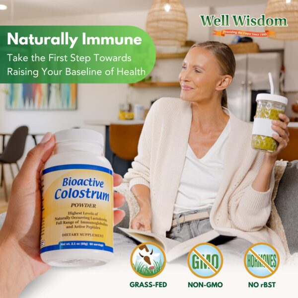 Etiqueta del producto Well Wisdom Calostro