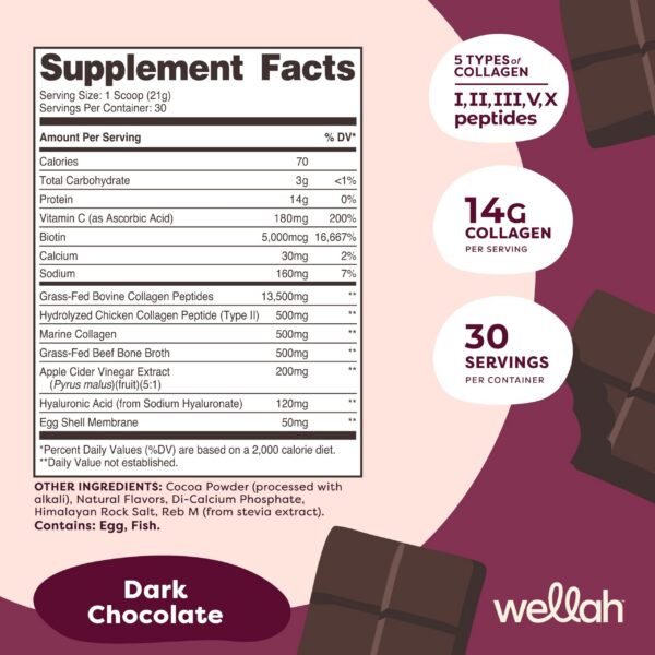 Version 1.0.0 Etiqueta de la marca Wellah Afterglow Collagen Chocolate
