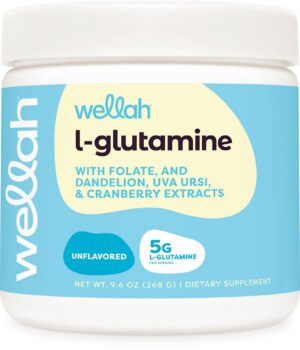 Frente del envase Wellah L-Glutamina Powder sin sabor