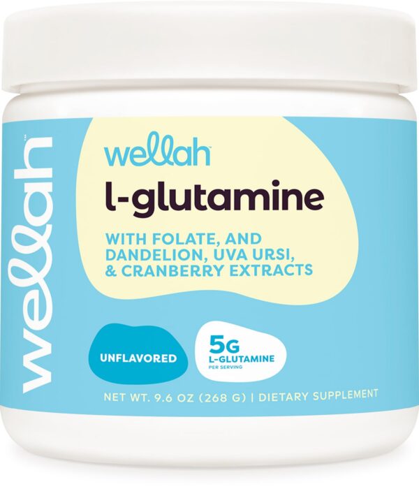 Frente del envase Wellah L-Glutamina Powder sin sabor