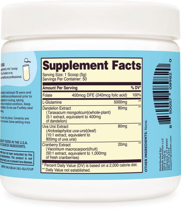 Porciones en frasco Wellah L-Glutamina