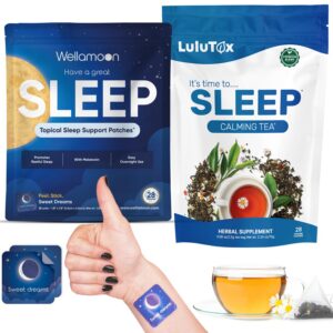 Paquete Wellamoon de parches para dormir y té Lulutox