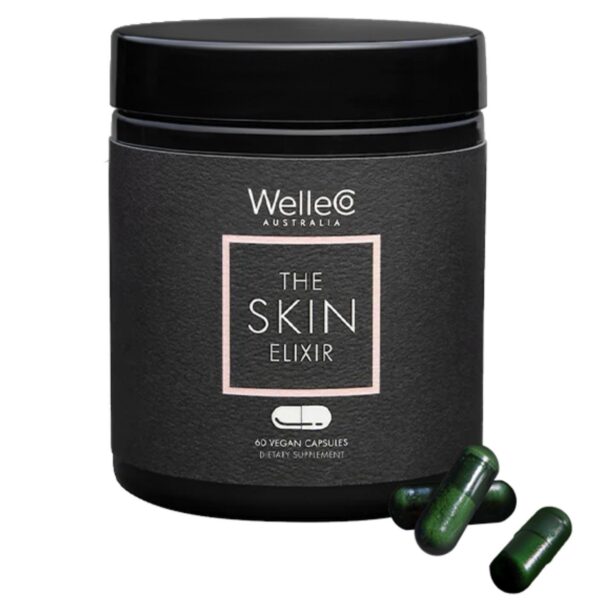 WelleCo The Skin Elixir cápsulas para piel radiante con zinc y cúrcuma