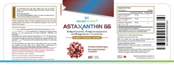 Cápsulas de Astaxanthin-GG alineadas