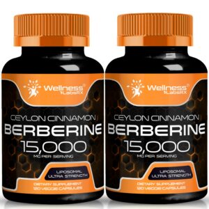 Frasco WellnessLabsRx Berberina Canela Ceilón