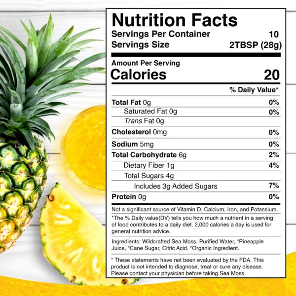 Version 1.0.0 Etiqueta del gel musgo marino irlandes crudo pina