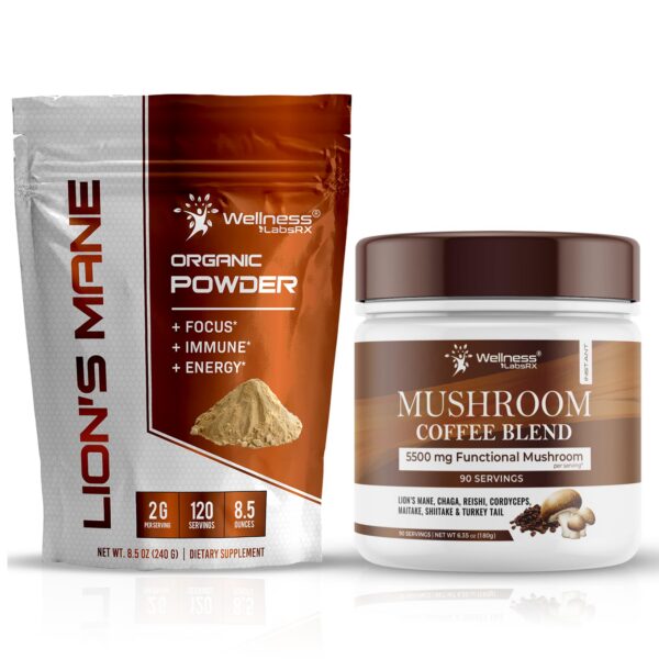 Paquete de polvo WELLNESS LABSRX Melena de León con café