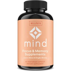 WellPath suplemento cerebral para memoria y enfoque 60 cápsulas veganas