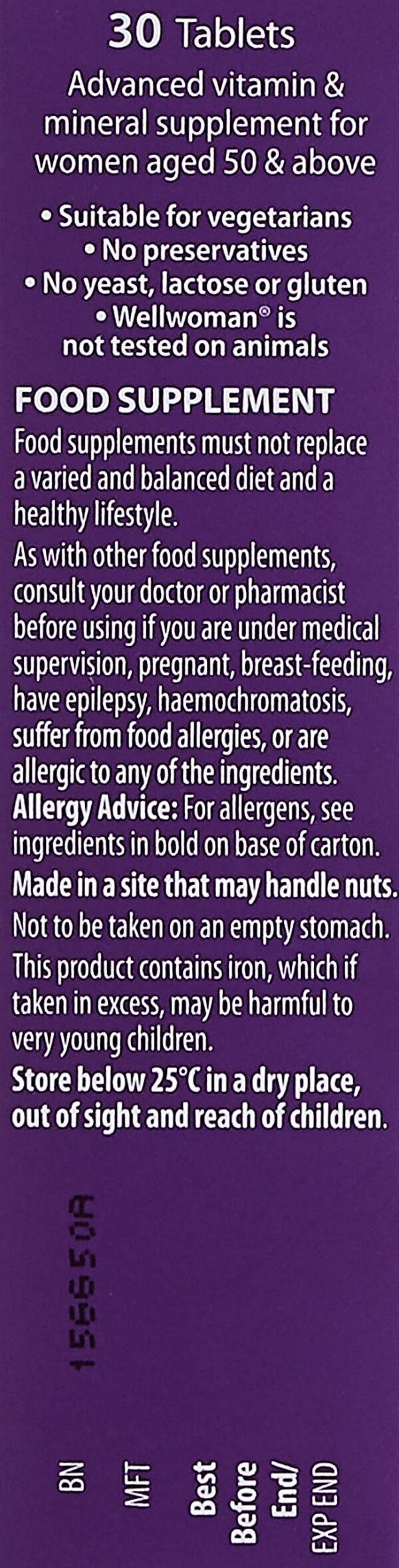 wellwoman 50+ vitaminas minerales apoyo cerebro corazón