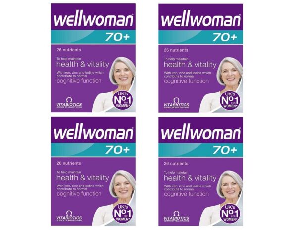 Wellwoman 70+ suplemento para mujeres mayores envase frontal