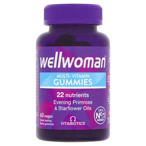 Version 1.0.0 Wellwoman gomitas multivitamínicas etiqueta frontal