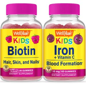 Gomitas WellYeah Biotin para niños - frasco