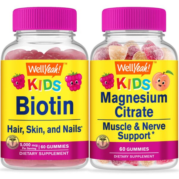 Frente de la caja WellYeah Biotin Kids gomitas