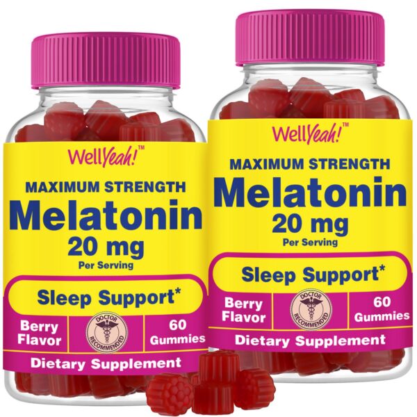WellYeah gomitas melatonina 20mg sabor frutas apoyo sueño