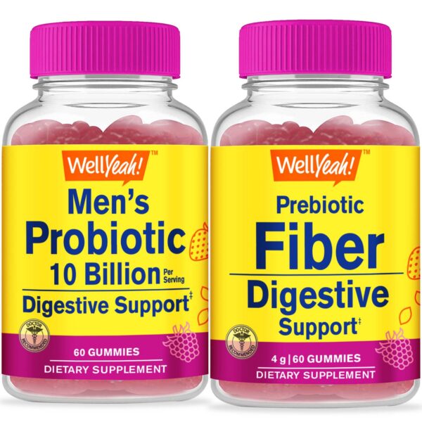 WellYeah probióticos hombre gomitas 10B UFC y fibra prebiótica