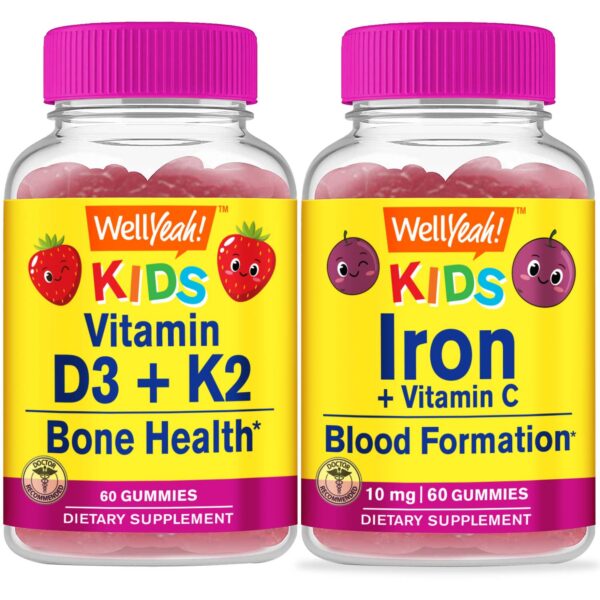WellYeah Vitaminas D3+K2 para niños gomitas frasco