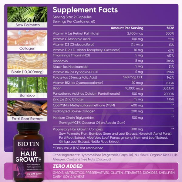 Botella WGYPEU vitaminas para el cabello