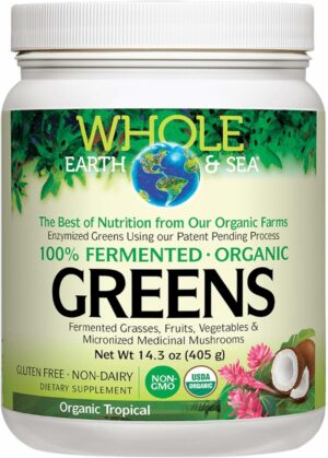 Frente del envase Whole Earth & Sea Greens