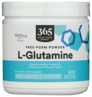 Polvo de L-glutamina en envase de 8 onzas